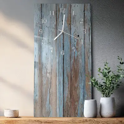 Horloge murale en verre rectangulaire Bois