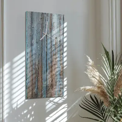 Horloge murale en verre rectangulaire Bois
