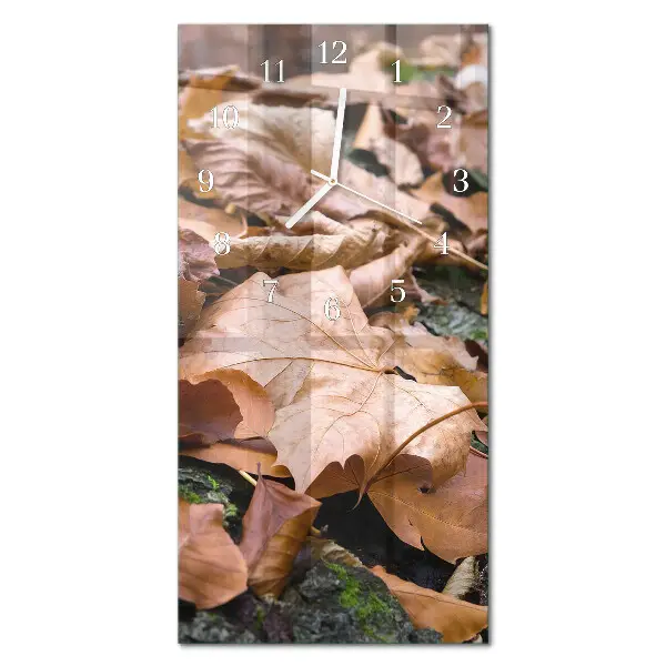Horloge murale en verre rectangulaire Feuilles
