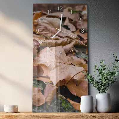 Horloge murale en verre rectangulaire Feuilles