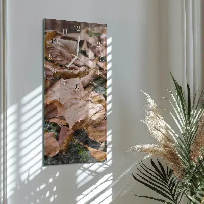 Horloge murale en verre rectangulaire Feuilles