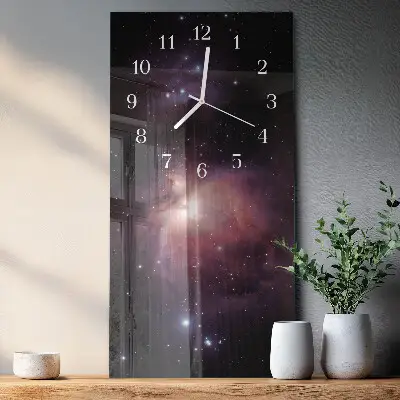 Horloge murale en verre rectangulaire Cosmos
