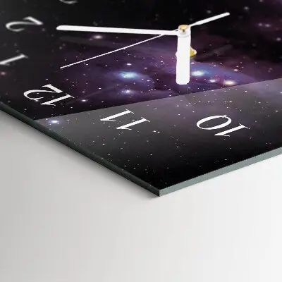 Horloge murale en verre rectangulaire Cosmos