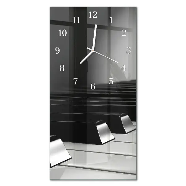 Horloge murale en verre rectangulaire Touches de piano