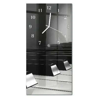 Horloge murale en verre rectangulaire Touches de piano