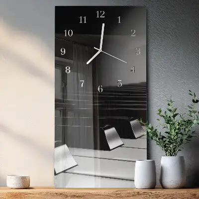Horloge murale en verre rectangulaire Touches de piano