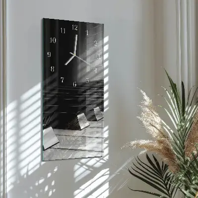 Horloge murale en verre rectangulaire Touches de piano