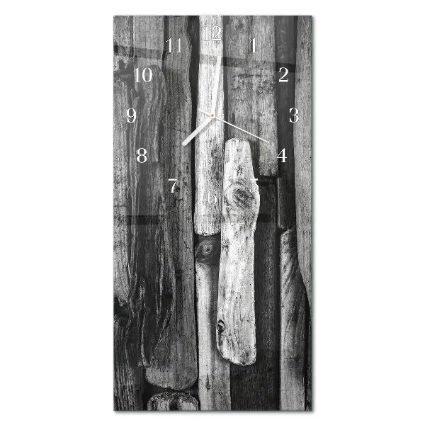 Horloge murale en verre rectangulaire Planches