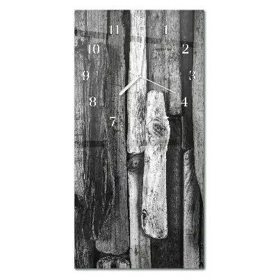 Horloge murale en verre rectangulaire Planches