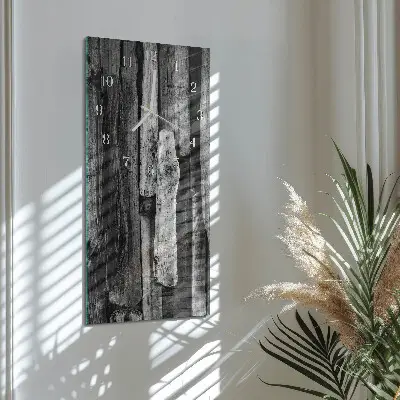 Horloge murale en verre rectangulaire Planches