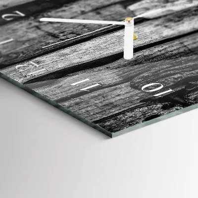 Horloge murale en verre rectangulaire Planches