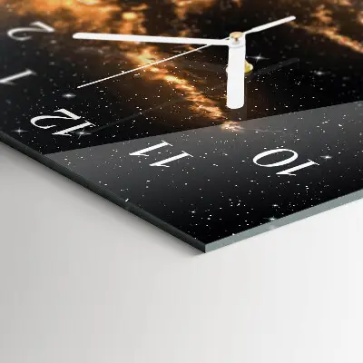 Horloge murale en verre rectangulaire Cosmos