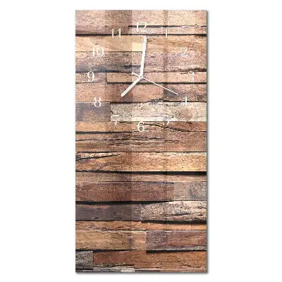 Horloge murale en verre rectangulaire Bois