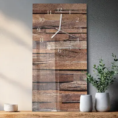 Horloge murale en verre rectangulaire Bois