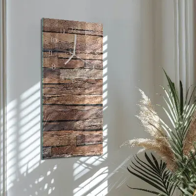 Horloge murale en verre rectangulaire Bois