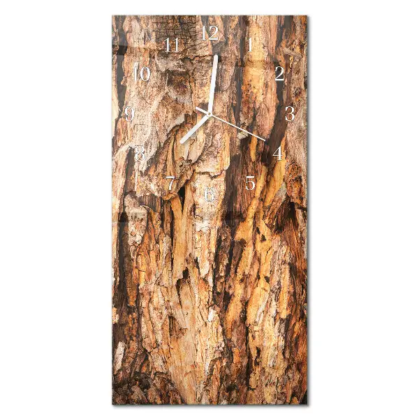 Horloge murale en verre rectangulaire Écorce d'arbre