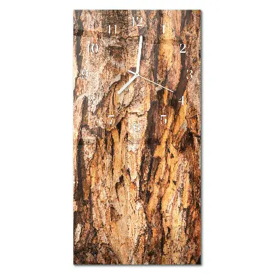 Horloge murale en verre rectangulaire Écorce d'arbre