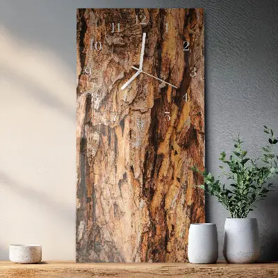 Horloge murale en verre rectangulaire Écorce d'arbre