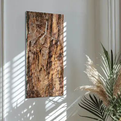 Horloge murale en verre rectangulaire Écorce d'arbre