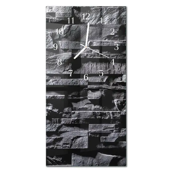 Horloge murale en verre rectangulaire Pierres