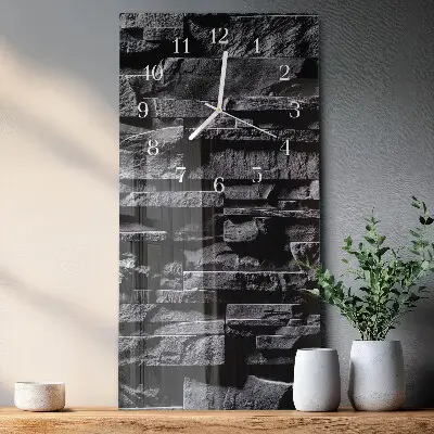 Horloge murale en verre rectangulaire Pierres