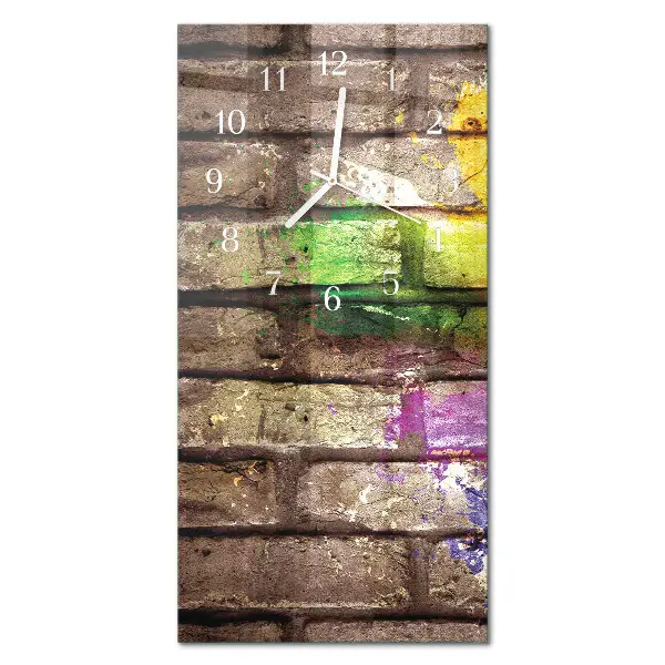 Horloge murale en verre rectangulaire Brique