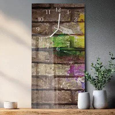 Horloge murale en verre rectangulaire Brique