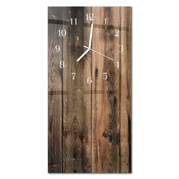 Horloge murale en verre rectangulaire Bois