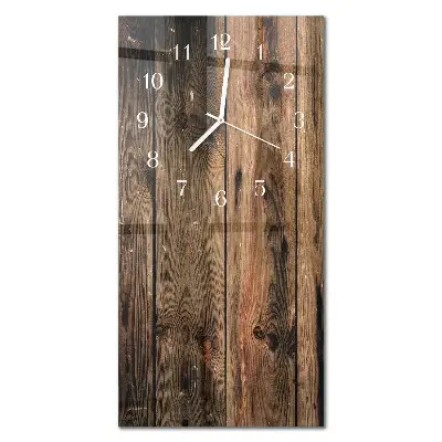 Horloge murale en verre rectangulaire Bois
