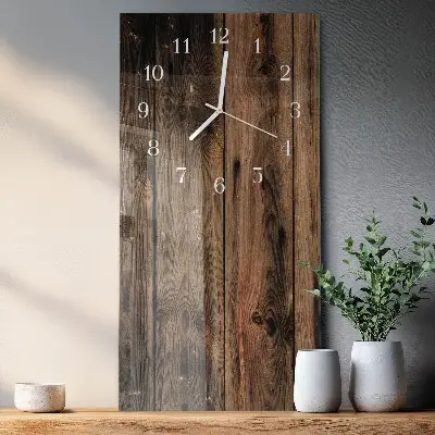 Horloge murale en verre rectangulaire Bois