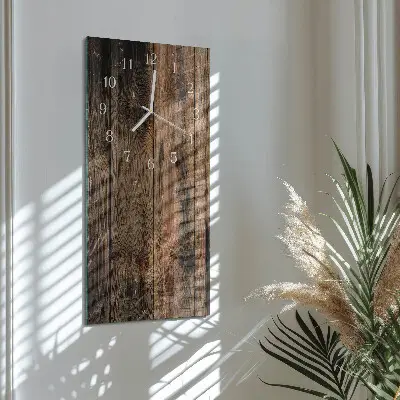 Horloge murale en verre rectangulaire Bois