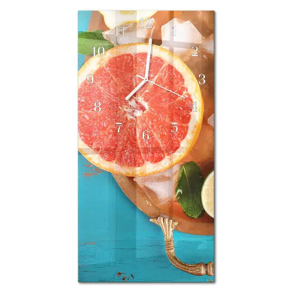 Horloge murale en verre rectangulaire Pamplemousse