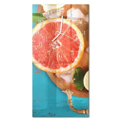 Horloge murale en verre rectangulaire Pamplemousse