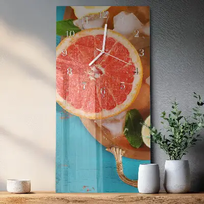 Horloge murale en verre rectangulaire Pamplemousse