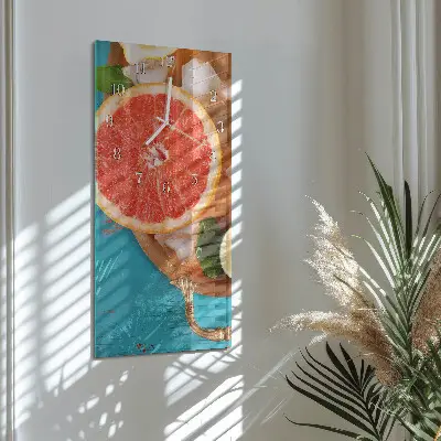 Horloge murale en verre rectangulaire Pamplemousse