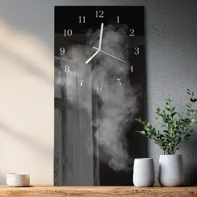 Horloge murale en verre rectangulaire Fumée