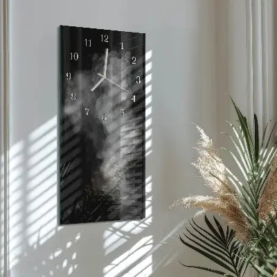 Horloge murale en verre rectangulaire Fumée
