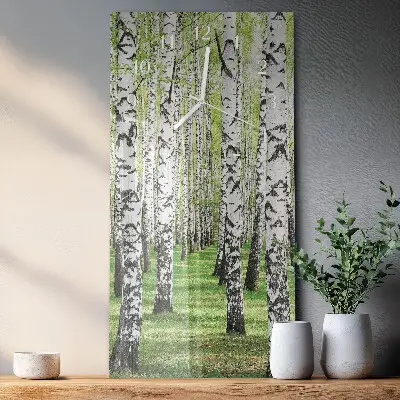 Horloge murale en verre rectangulaire Bouleau
