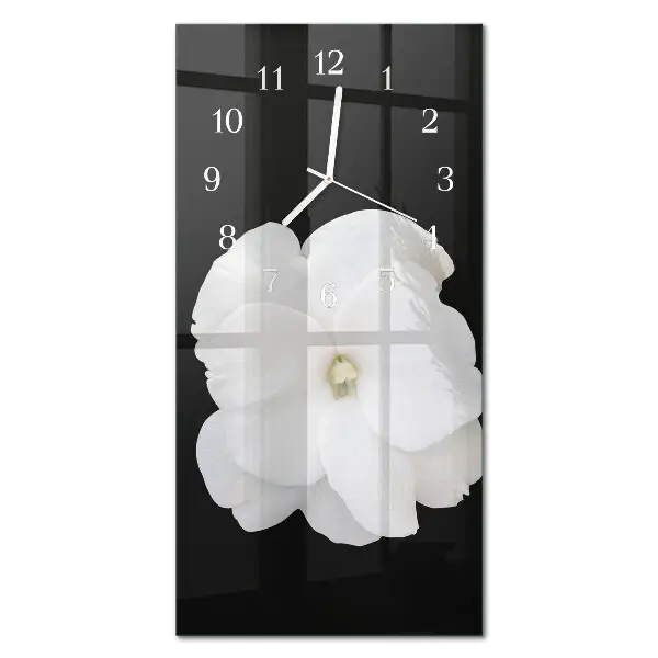 Horloge murale en verre rectangulaire Fleur