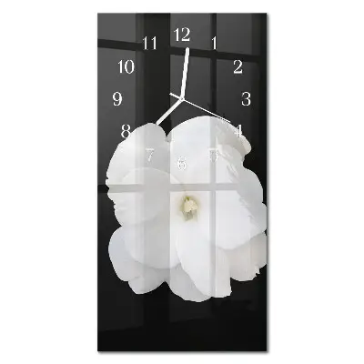 Horloge murale en verre rectangulaire Fleur