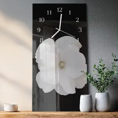 Horloge murale en verre rectangulaire Fleur