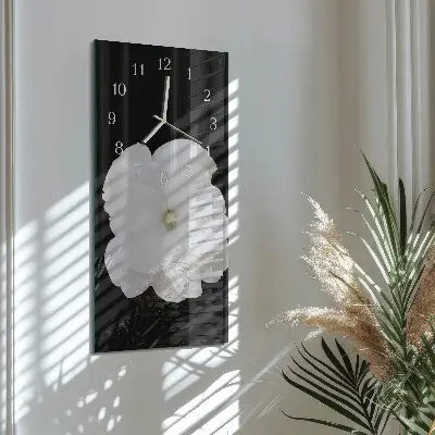 Horloge murale en verre rectangulaire Fleur