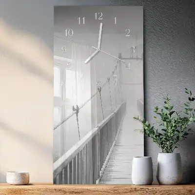 Horloge murale en verre rectangulaire Pont