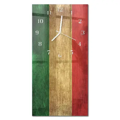 Horloge murale en verre rectangulaire Drapeau italien