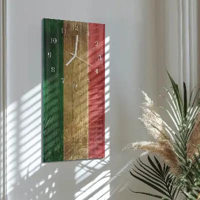 Horloge murale en verre rectangulaire Drapeau italien