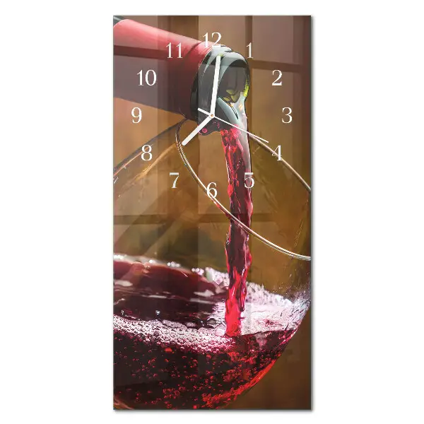 Horloge murale en verre rectangulaire Vin