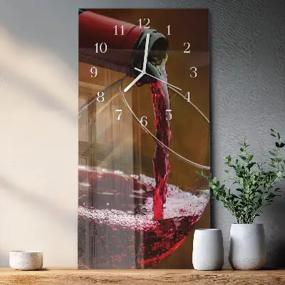 Horloge murale en verre rectangulaire Vin