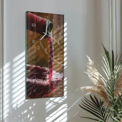 Horloge murale en verre rectangulaire Vin
