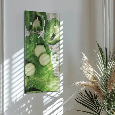 Horloge murale en verre rectangulaire Légumes
