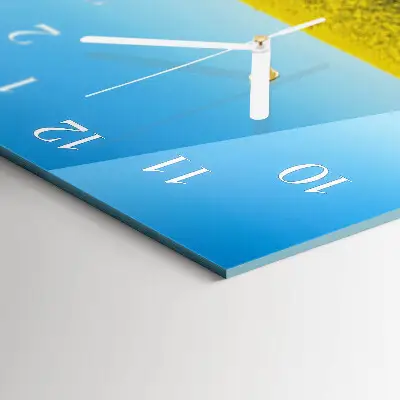 Horloge murale en verre rectangulaire Champ de fleurs